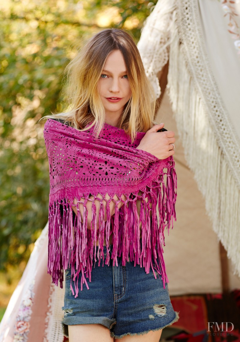 Sasha Pivovarova featured in  the Free People lookbook for Spring/Summer 2014