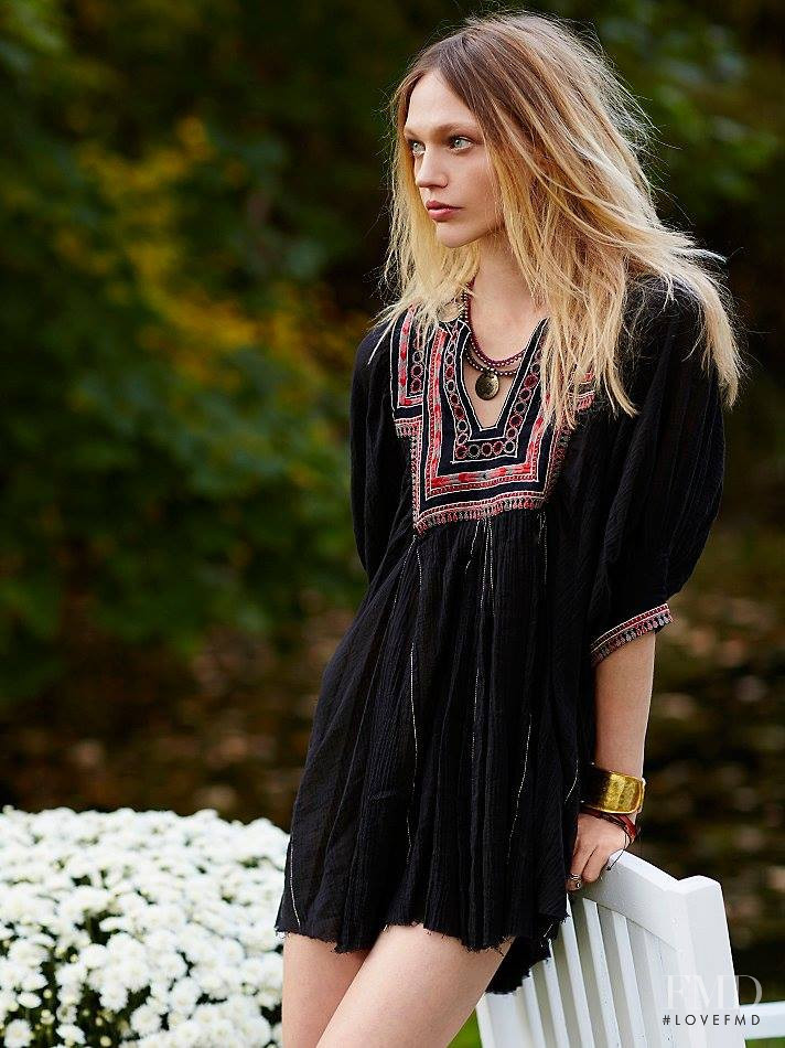 Sasha Pivovarova featured in  the Free People lookbook for Spring/Summer 2014