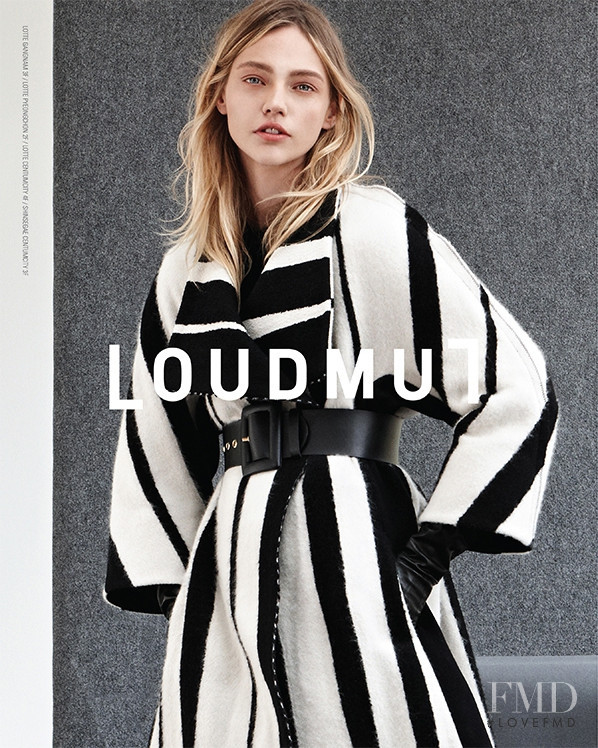 Sasha Pivovarova featured in  the Loudmut advertisement for Autumn/Winter 2014