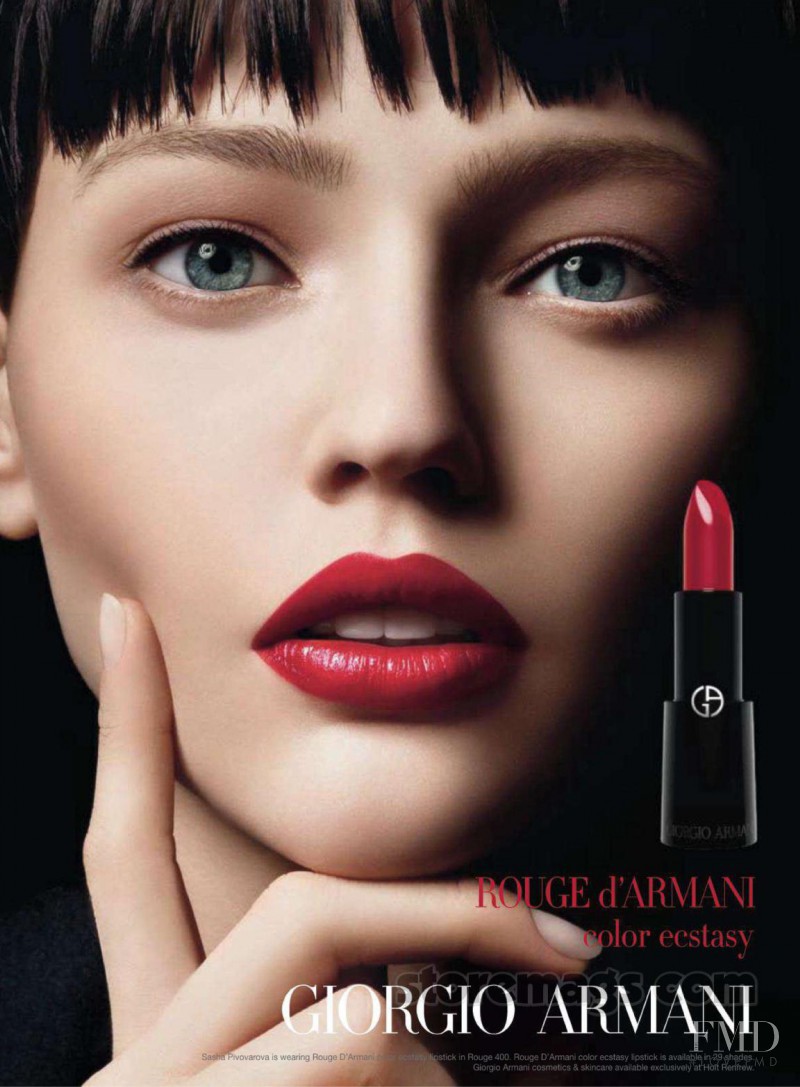 Sasha Pivovarova featured in  the Armani Beauty advertisement for Spring/Summer 2012