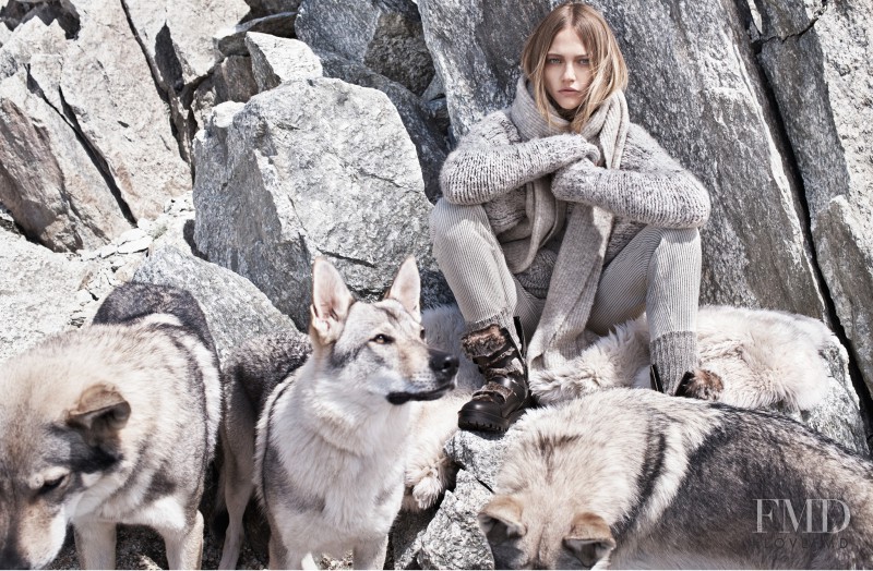 Sasha Pivovarova featured in  the Mango catalogue for Autumn/Winter 2015