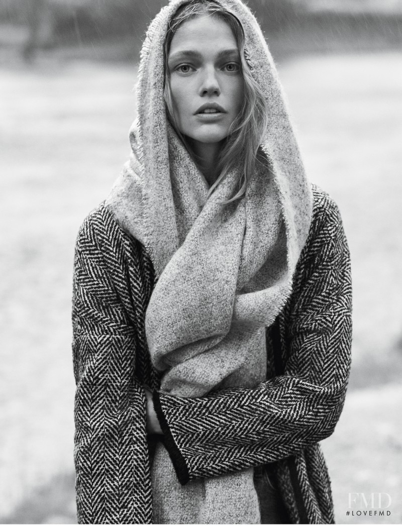 Sasha Pivovarova featured in  the Mango catalogue for Autumn/Winter 2015