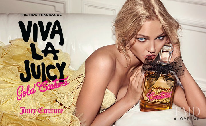 Sasha Pivovarova featured in  the Juicy Couture Viva La Juicy : Gold Couture Fragrance advertisement for Autumn/Winter 2014