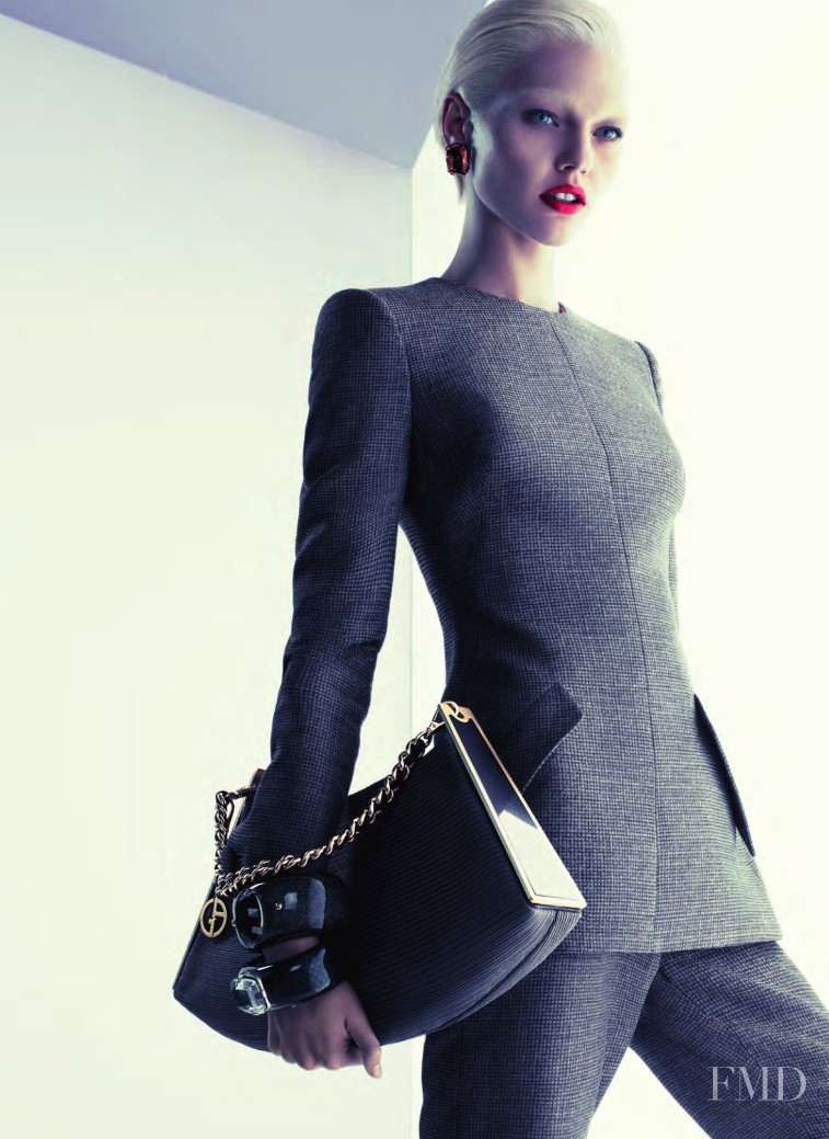 Sasha Pivovarova featured in  the Giorgio Armani advertisement for Autumn/Winter 2011