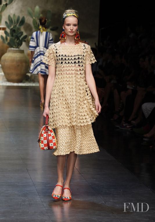 Maud Welzen featured in  the Dolce & Gabbana fashion show for Spring/Summer 2013