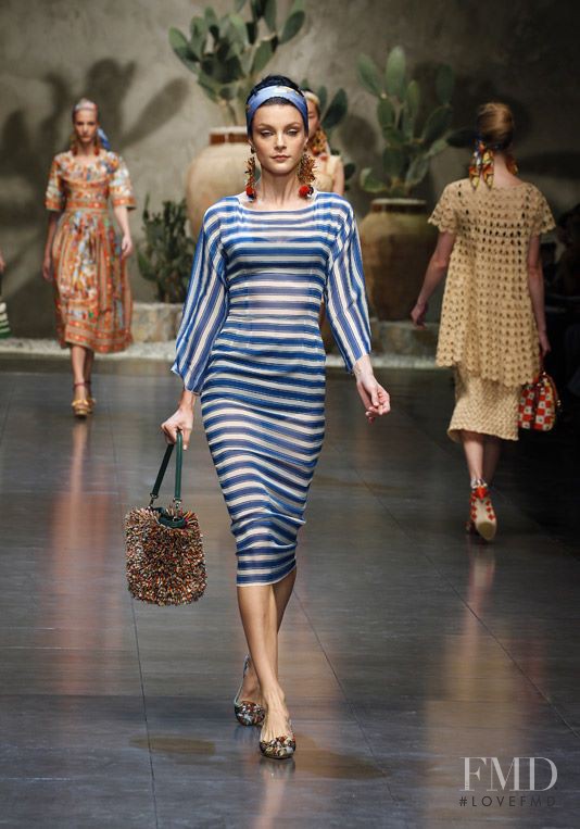 Jessica Stam featured in  the Dolce & Gabbana fashion show for Spring/Summer 2013