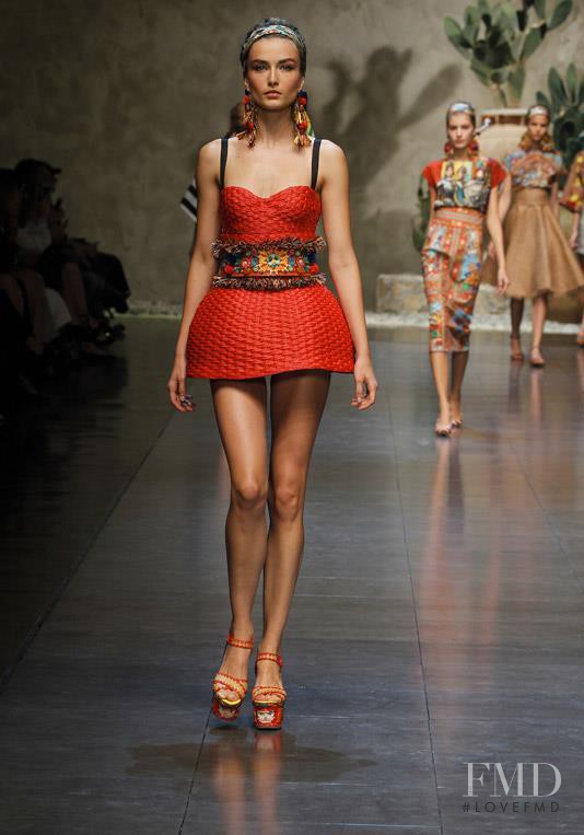 Andreea Diaconu featured in  the Dolce & Gabbana fashion show for Spring/Summer 2013