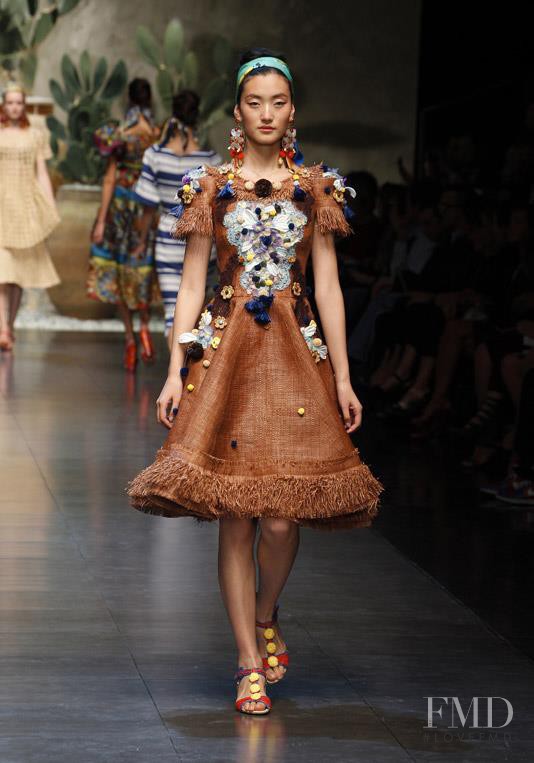 Lina Zhang featured in  the Dolce & Gabbana fashion show for Spring/Summer 2013