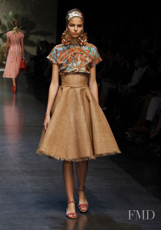 Lin Kjerulf featured in  the Dolce & Gabbana fashion show for Spring/Summer 2013