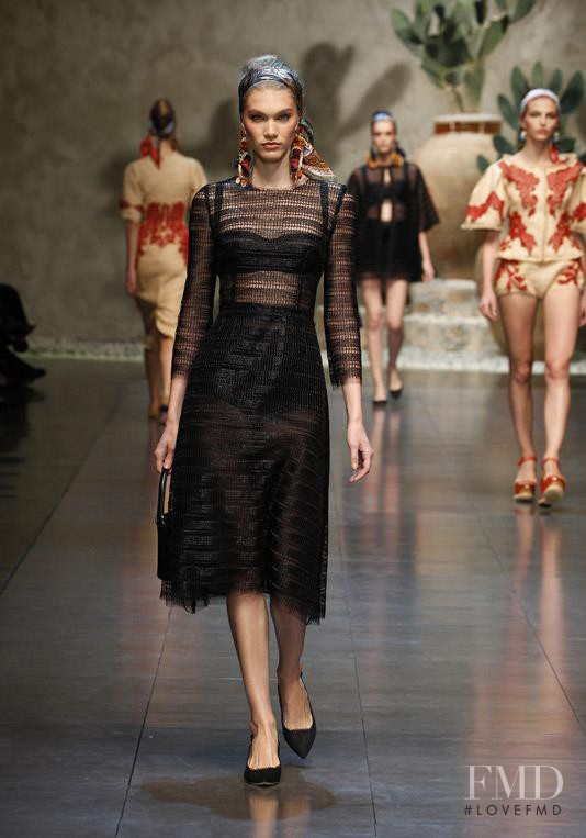 Irina Nikolaeva featured in  the Dolce & Gabbana fashion show for Spring/Summer 2013