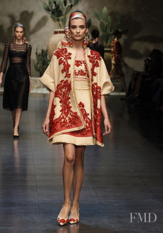 Carolina Thaler featured in  the Dolce & Gabbana fashion show for Spring/Summer 2013
