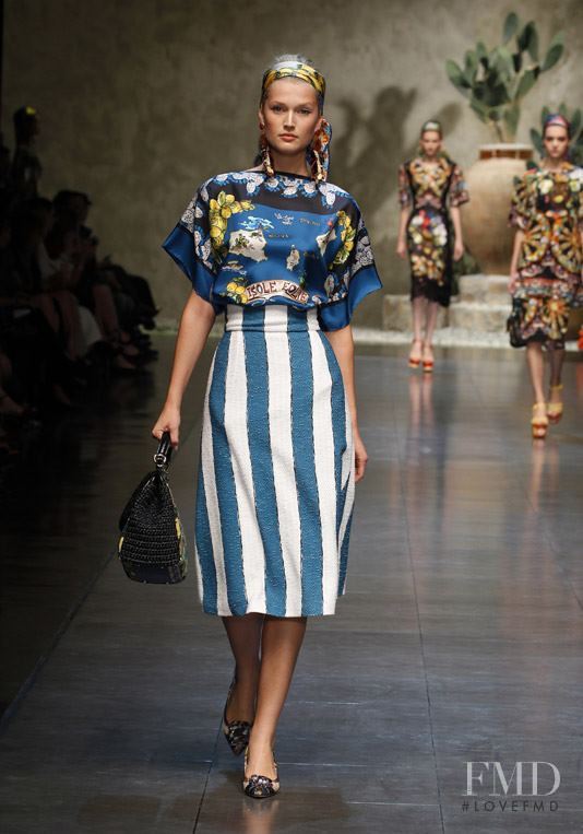 Toni Garrn featured in  the Dolce & Gabbana fashion show for Spring/Summer 2013