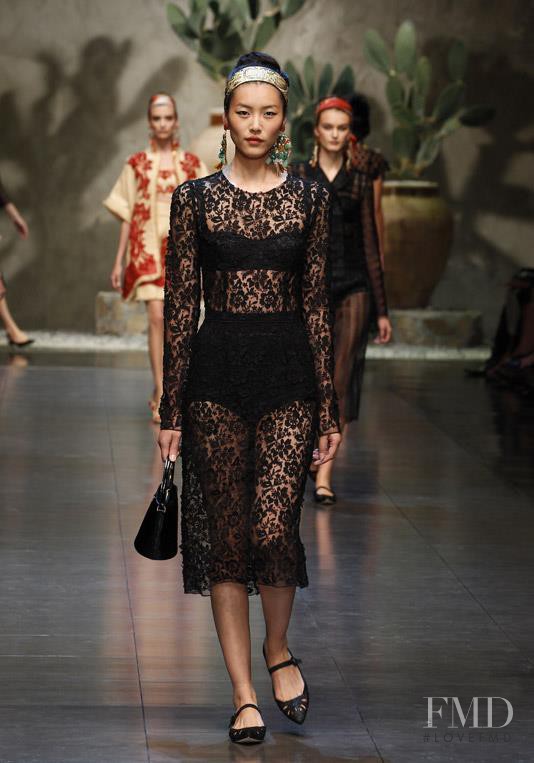 Liu Wen featured in  the Dolce & Gabbana fashion show for Spring/Summer 2013
