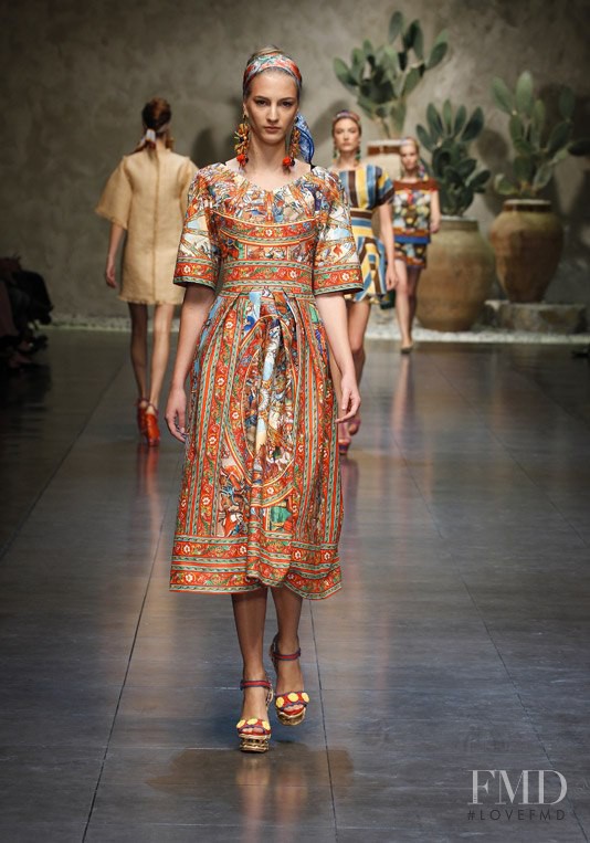 Rosanna Georgiou featured in  the Dolce & Gabbana fashion show for Spring/Summer 2013