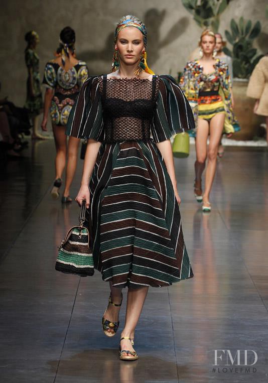Emily Baker featured in  the Dolce & Gabbana fashion show for Spring/Summer 2013