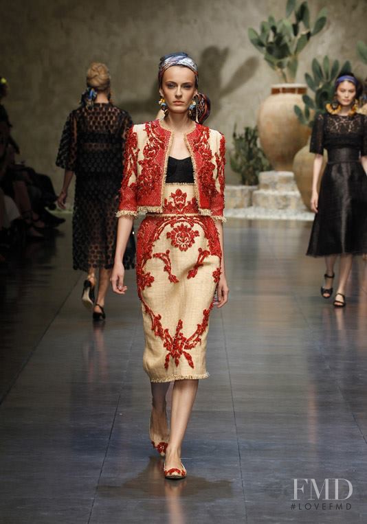 Erjona Ala featured in  the Dolce & Gabbana fashion show for Spring/Summer 2013