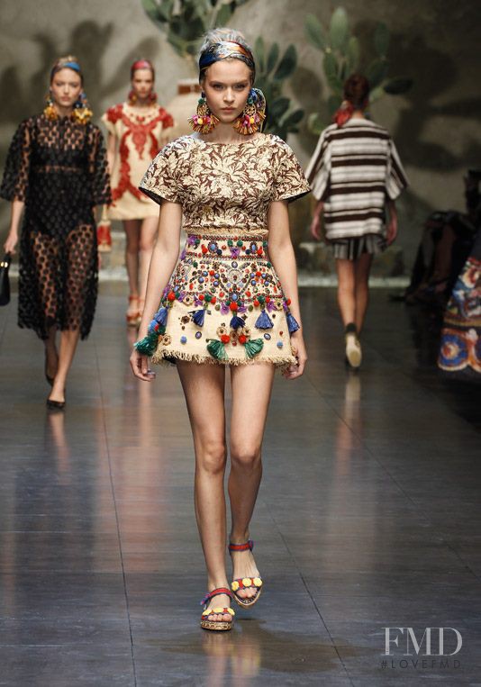 Josephine Skriver featured in  the Dolce & Gabbana fashion show for Spring/Summer 2013