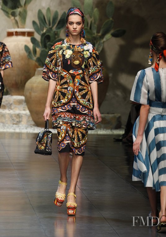 Magda Laguinge featured in  the Dolce & Gabbana fashion show for Spring/Summer 2013