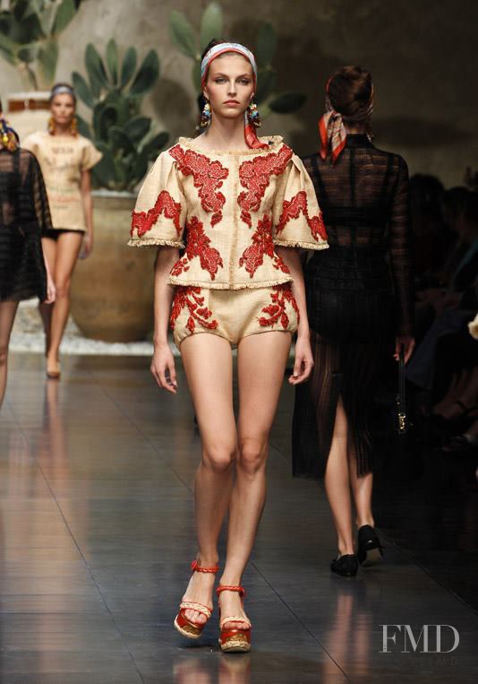 Karlina Caune featured in  the Dolce & Gabbana fashion show for Spring/Summer 2013