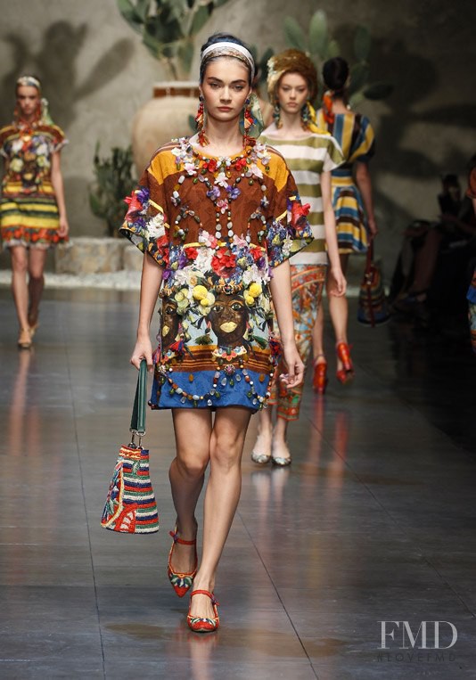 Antonina Vasylchenko featured in  the Dolce & Gabbana fashion show for Spring/Summer 2013