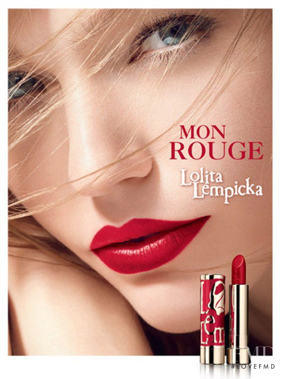 Sasha Pivovarova featured in  the Lolita Lempicka Mon Rouge advertisement for Spring/Summer 2014