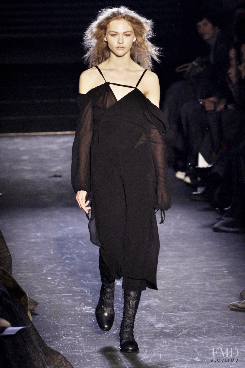 Sasha Pivovarova featured in  the Ann Demeulemeester fashion show for Autumn/Winter 2005