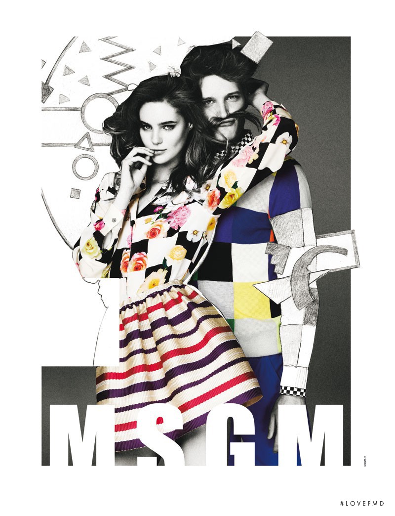 Julia Ivanyuk featured in  the MSGM advertisement for Spring/Summer 2013
