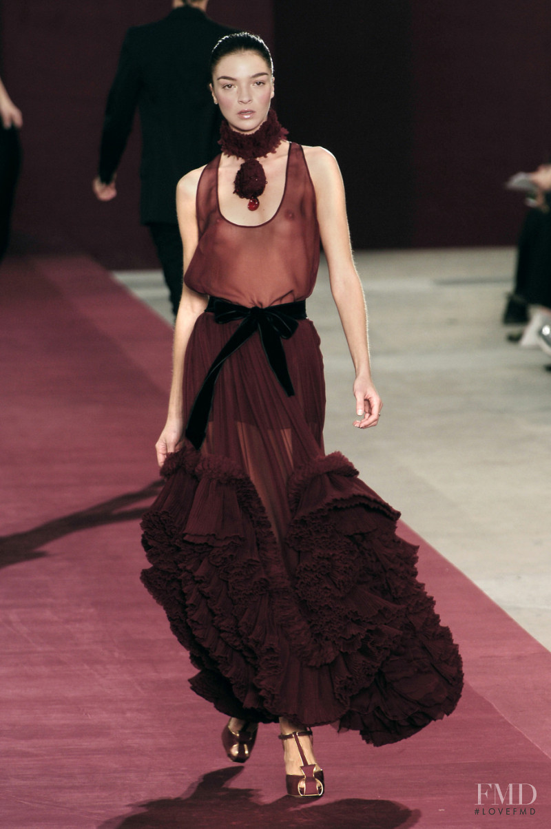 Mariacarla Boscono featured in  the Saint Laurent fashion show for Spring/Summer 2006