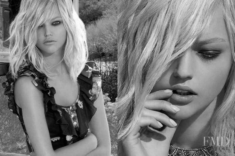 Sasha Pivovarova featured in  the Americana Manhasset (RETAILER) Americana Road Trip catalogue for Spring 2009