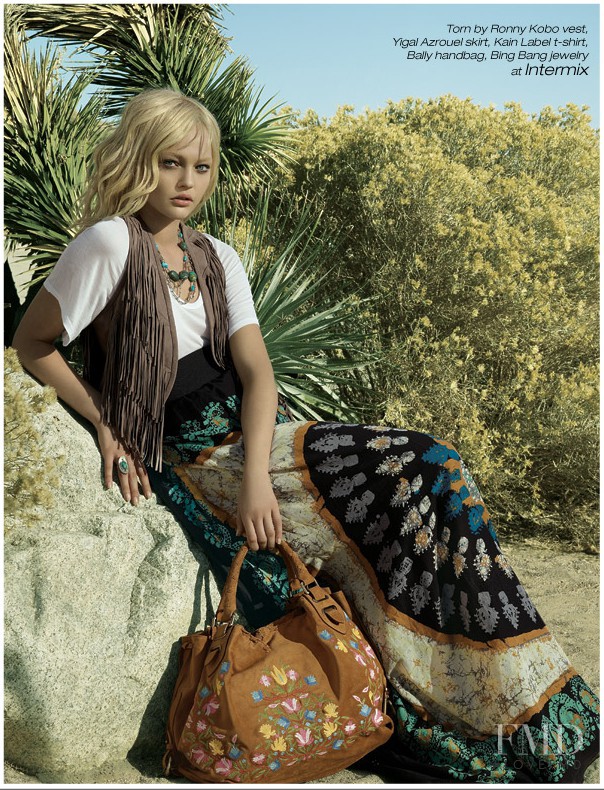 Sasha Pivovarova featured in  the Americana Manhasset (RETAILER) Americana Road Trip catalogue for Spring 2009