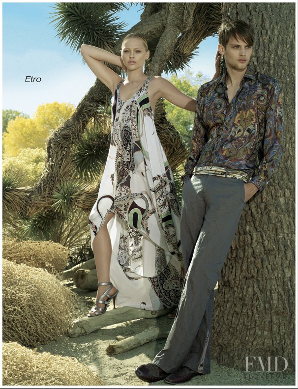 Sasha Pivovarova featured in  the Americana Manhasset (RETAILER) Americana Road Trip catalogue for Spring 2009