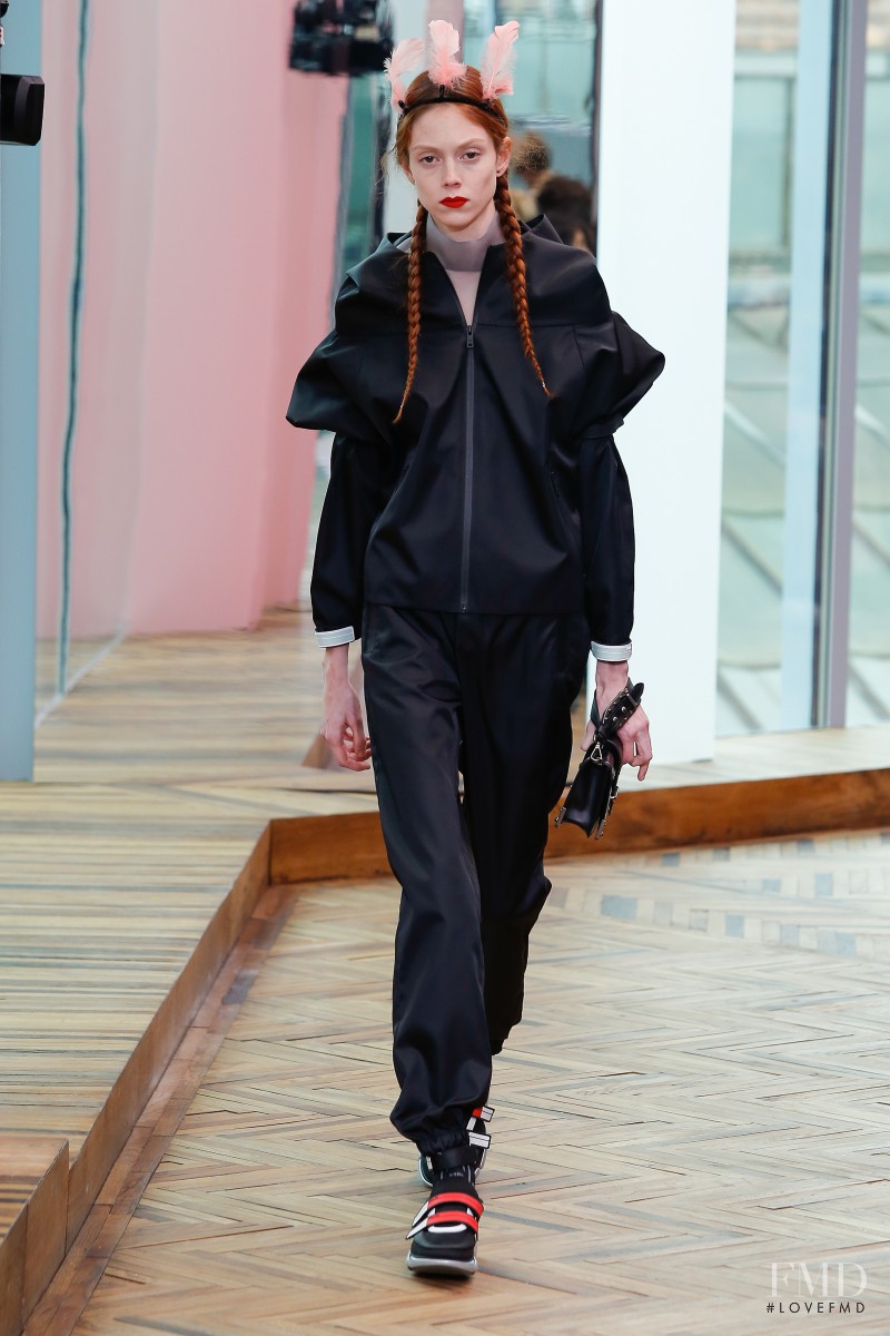 Natalie Westling featured in  the Prada fashion show for Resort 2018