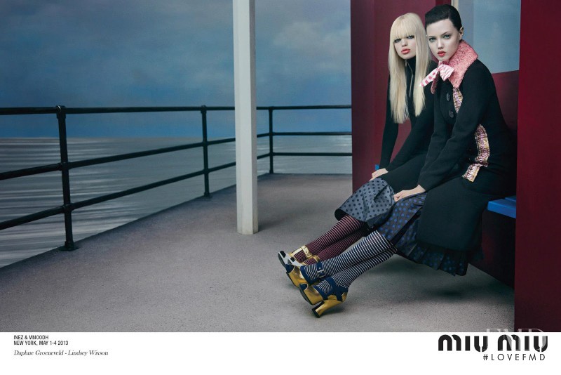 Daphne Groeneveld featured in  the Miu Miu advertisement for Autumn/Winter 2013