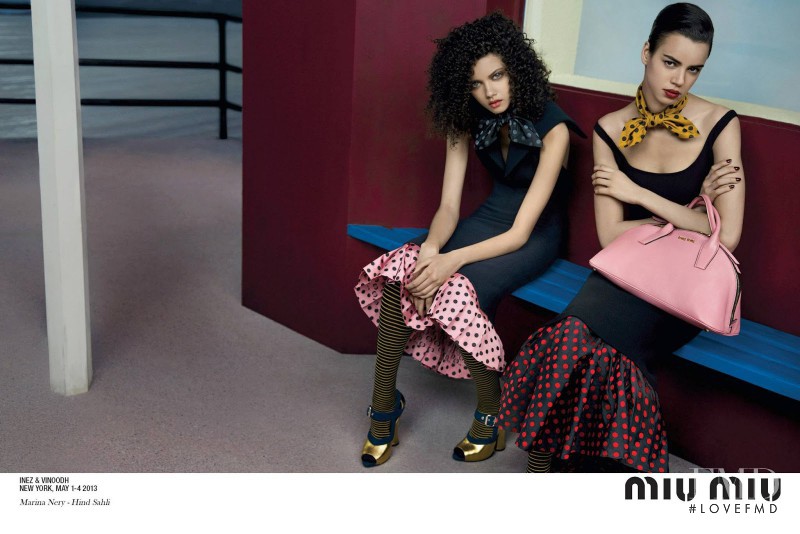 Hind Sahli featured in  the Miu Miu advertisement for Autumn/Winter 2013