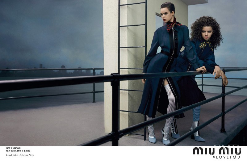 Hind Sahli featured in  the Miu Miu advertisement for Autumn/Winter 2013