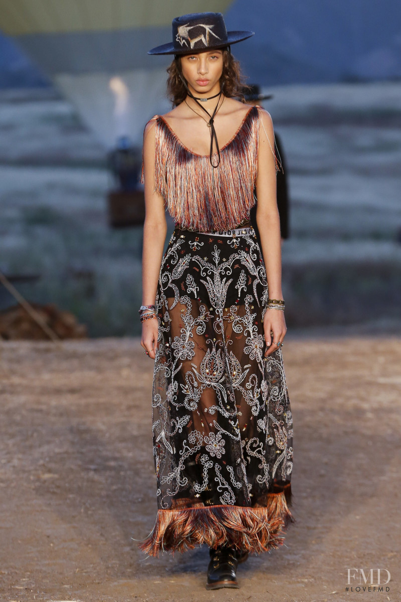 Yasmin Wijnaldum featured in  the Christian Dior fashion show for Resort 2018