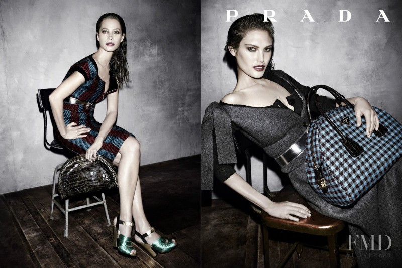 Catherine McNeil featured in  the Prada advertisement for Autumn/Winter 2013