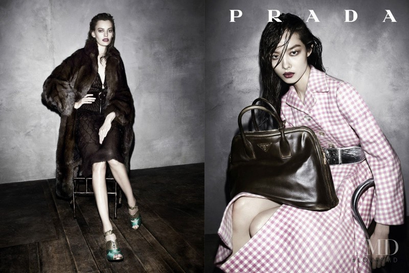 Amanda Murphy featured in  the Prada advertisement for Autumn/Winter 2013