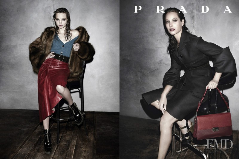 Christy Turlington featured in  the Prada advertisement for Autumn/Winter 2013