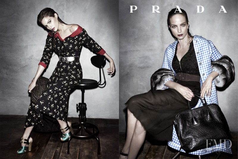 Cameron Russell featured in  the Prada advertisement for Autumn/Winter 2013