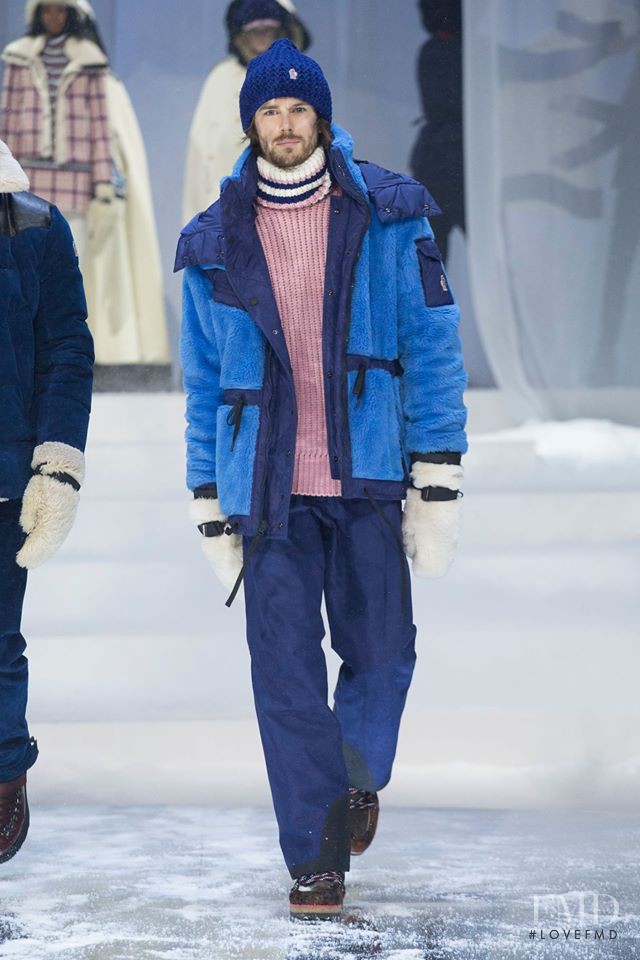 Jeremy Young featured in  the Moncler Grenoble fashion show for Autumn/Winter 2017