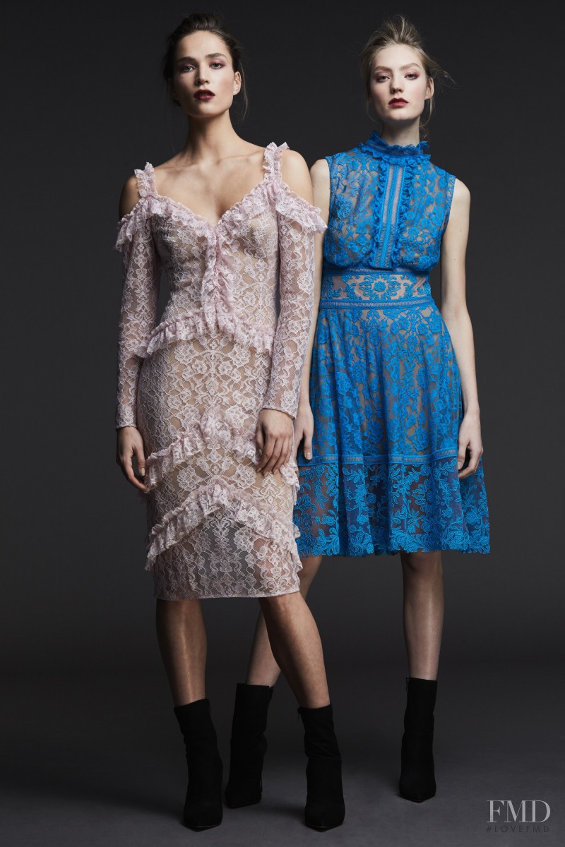 Susanne Knipper featured in  the Tadashi Shoji lookbook for Pre-Fall 2017