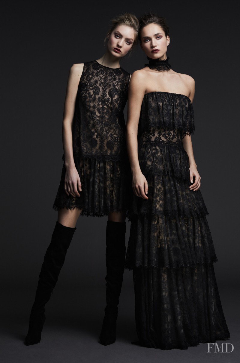 Susanne Knipper featured in  the Tadashi Shoji lookbook for Pre-Fall 2017