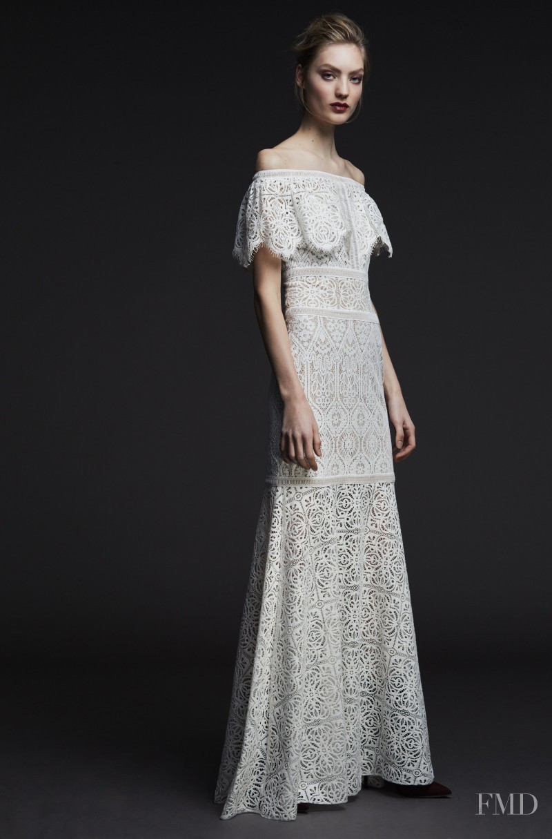 Susanne Knipper featured in  the Tadashi Shoji lookbook for Pre-Fall 2017