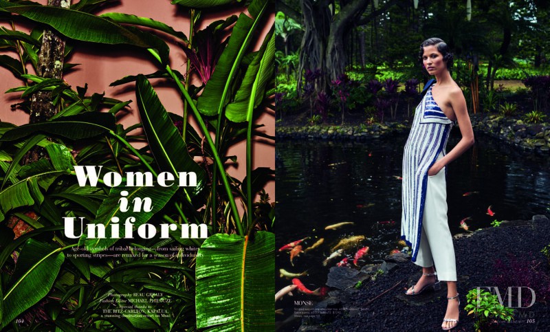 Ari Westphal featured in  the Saks Fifth Avenue Women in Uniform lookbook for Spring/Summer 2017