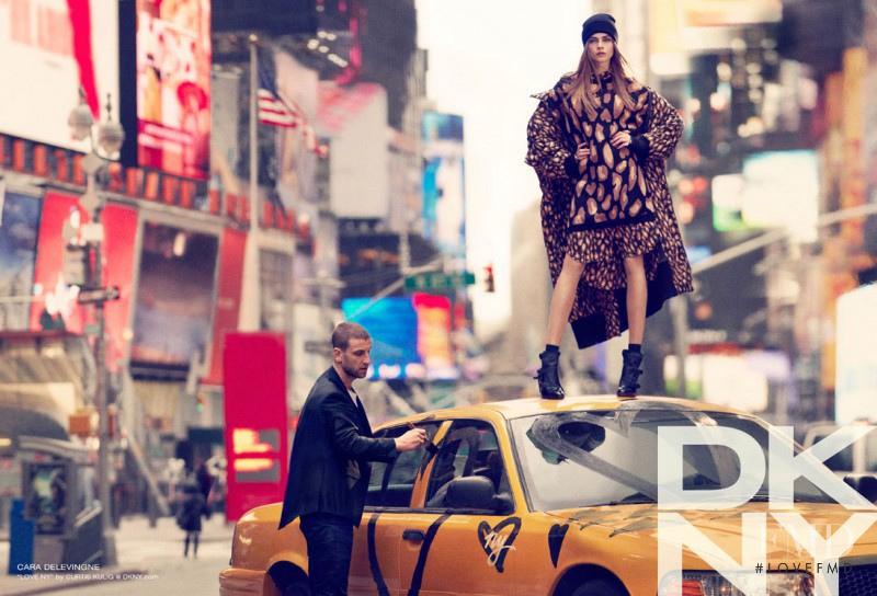 Cara Delevingne featured in  the DKNY advertisement for Autumn/Winter 2013
