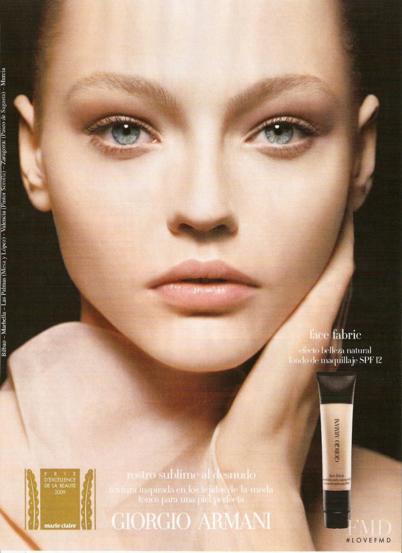 Sasha Pivovarova featured in  the Armani Beauty Dress Code For Face advertisement for Spring/Summer 2009