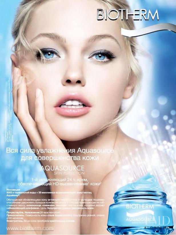 Sasha Pivovarova featured in  the Biotherm advertisement for Summer 2010