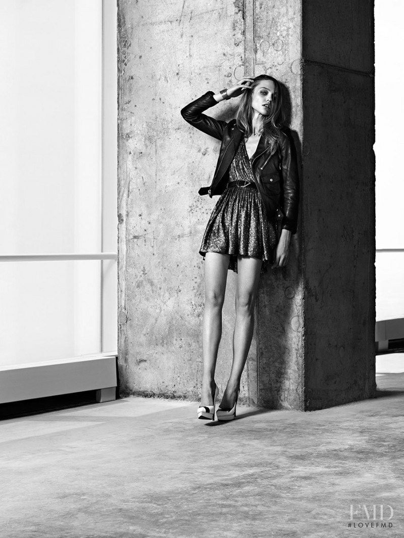 Sasha Pivovarova featured in  the Saint Laurent advertisement for Pre-Spring 2014