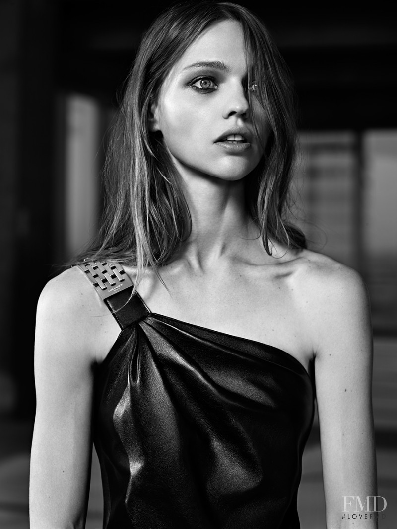 Sasha Pivovarova featured in  the Saint Laurent advertisement for Pre-Spring 2014